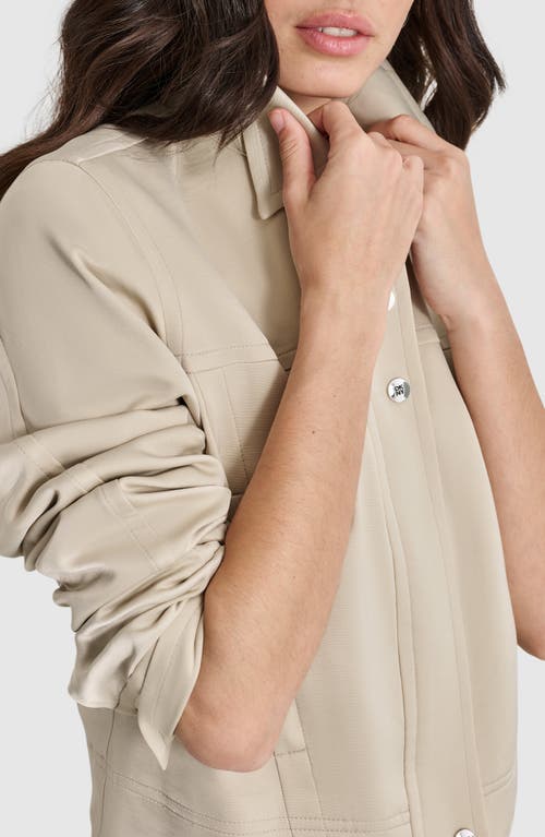 Shop Dkny Crop Trucker Jacket In Trench