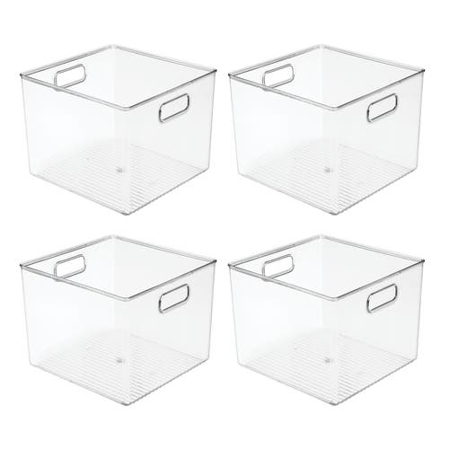 mDesign Plastic Small Closet Storage Organizer Bin with Handles, 4 Pack in Clear at Nordstrom