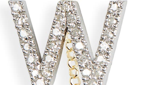 Meshmerise Bezel Diamond Initial Chain Necklace In Yellow-w
