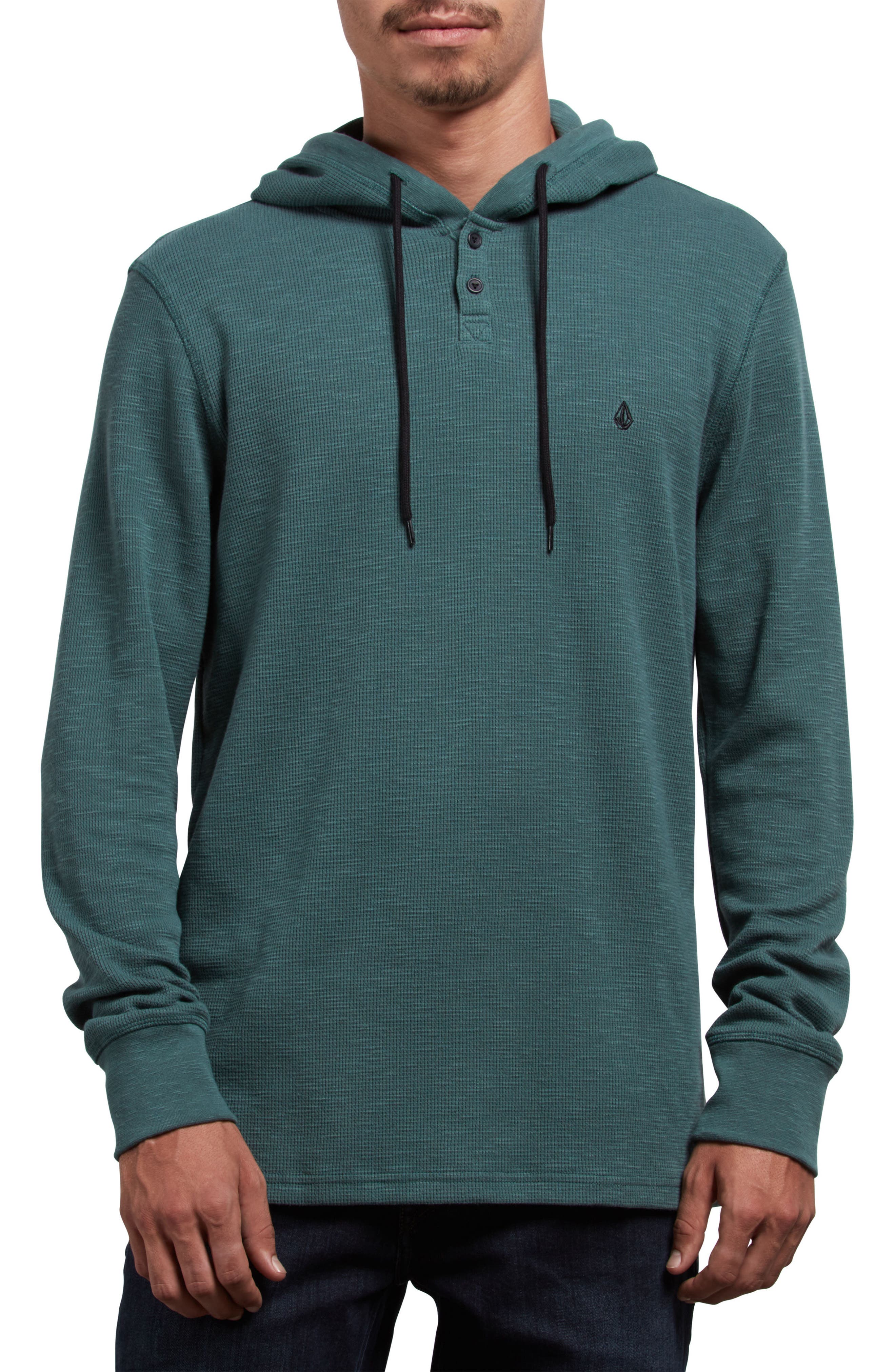 thermal henley hoodie