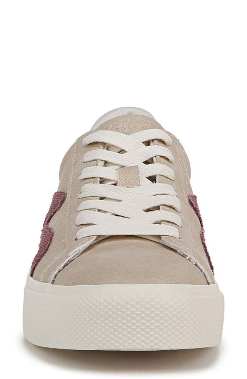 Blowfish Footwear Vice Low Top Sneaker In Beige Faux Leather/red Canvas