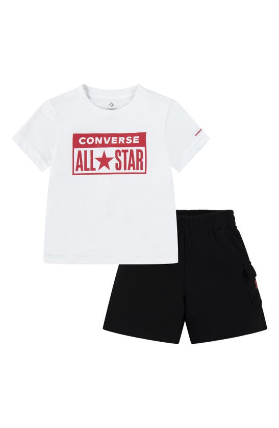 Converse Kids' License Plate T-shirt & Cargo Shorts In Black