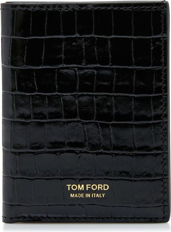 Tom Ford - Black & Red Leather Bi-Fold Wallet