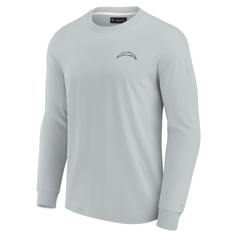 Shop Fanatics Signature Unisex  Gray Los Angeles Chargers Elements Super Soft Long Sleeve T-shirt