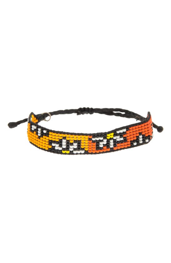 Ayounik Floral Beaded Friendship Bracelet In Orange
