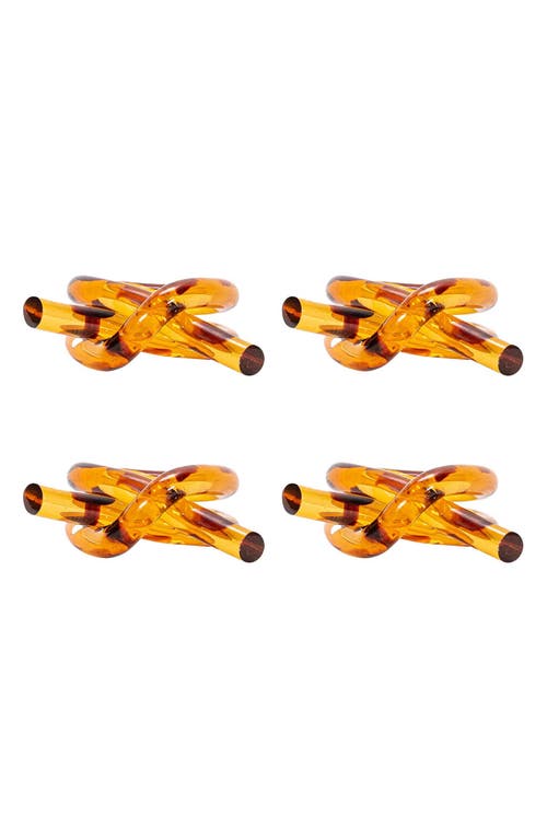 Juliska Tortoise Knot Napkin Rings, Set Of 4 In Tortoiseshell
