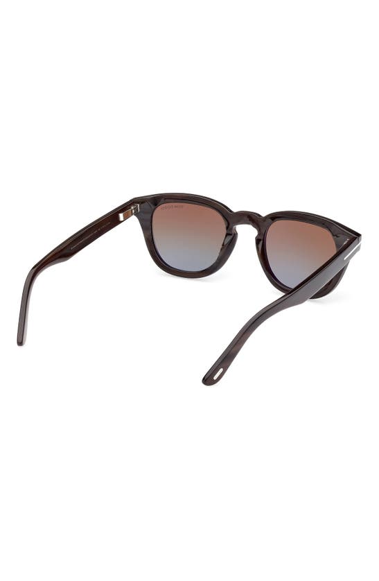 Shop Tom Ford 48mm Gradient Polarized Square Sunglasses In Brown Horn / Gradient Brown