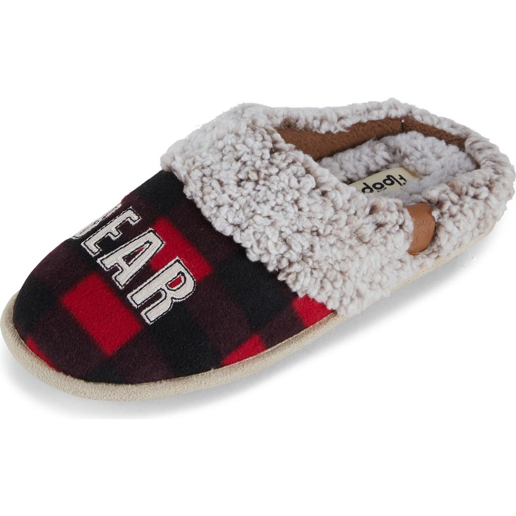Floopi Mama Bear Faux Shearling Lined Slide Slipper In Red