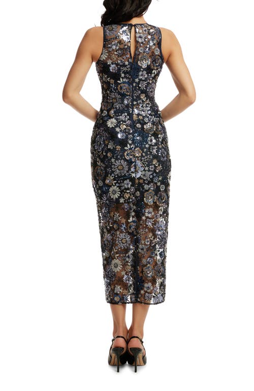 DRESS THE POPULATION DRESS THE POPULATION HELENA SEQUIN FLORAL COCKTAIL DRESS