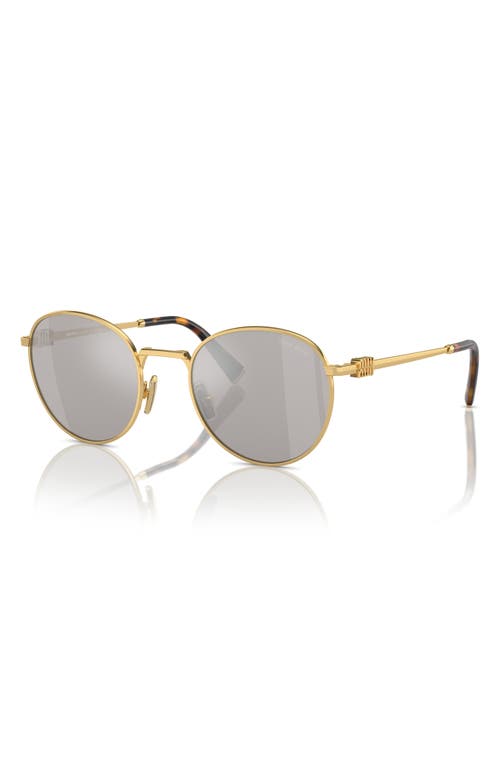 Shop Miu Miu 50mm Round Sunglasses In Gold