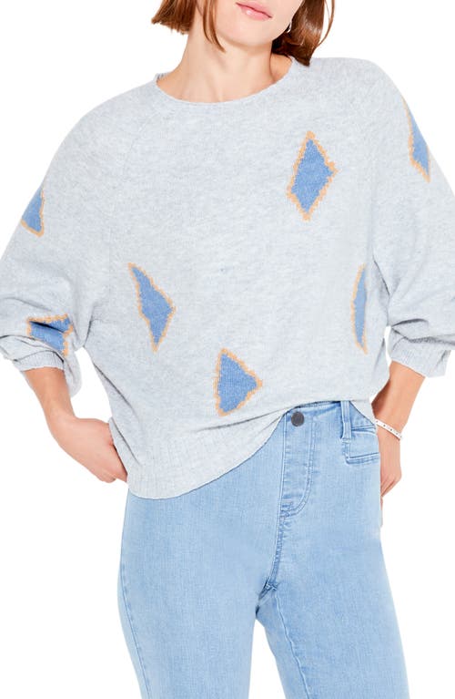 NIC+ZOE Cozy Up Geometric Gem Sweater in Grey Multi
