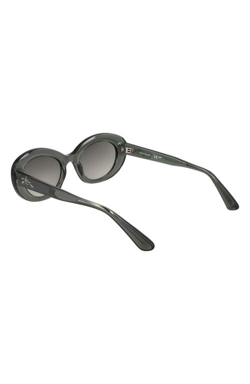 Longchamp Le Pliage 50mm Oval Sunglasses In Transparent Green