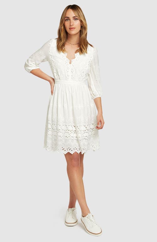 Belle & Bloom Sweet Talk Eyelet Mini Dress - White