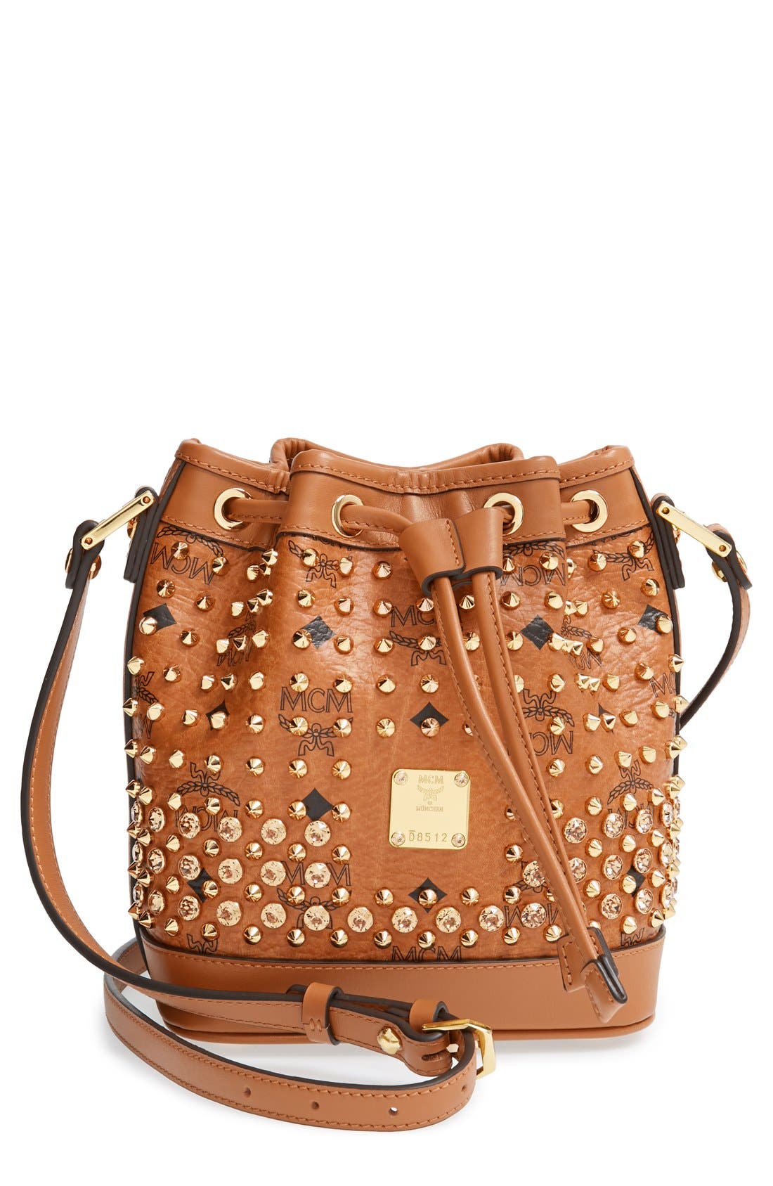 MCM 'Mini Diamond Visetos' Studded Drawstring Bag Nordstrom