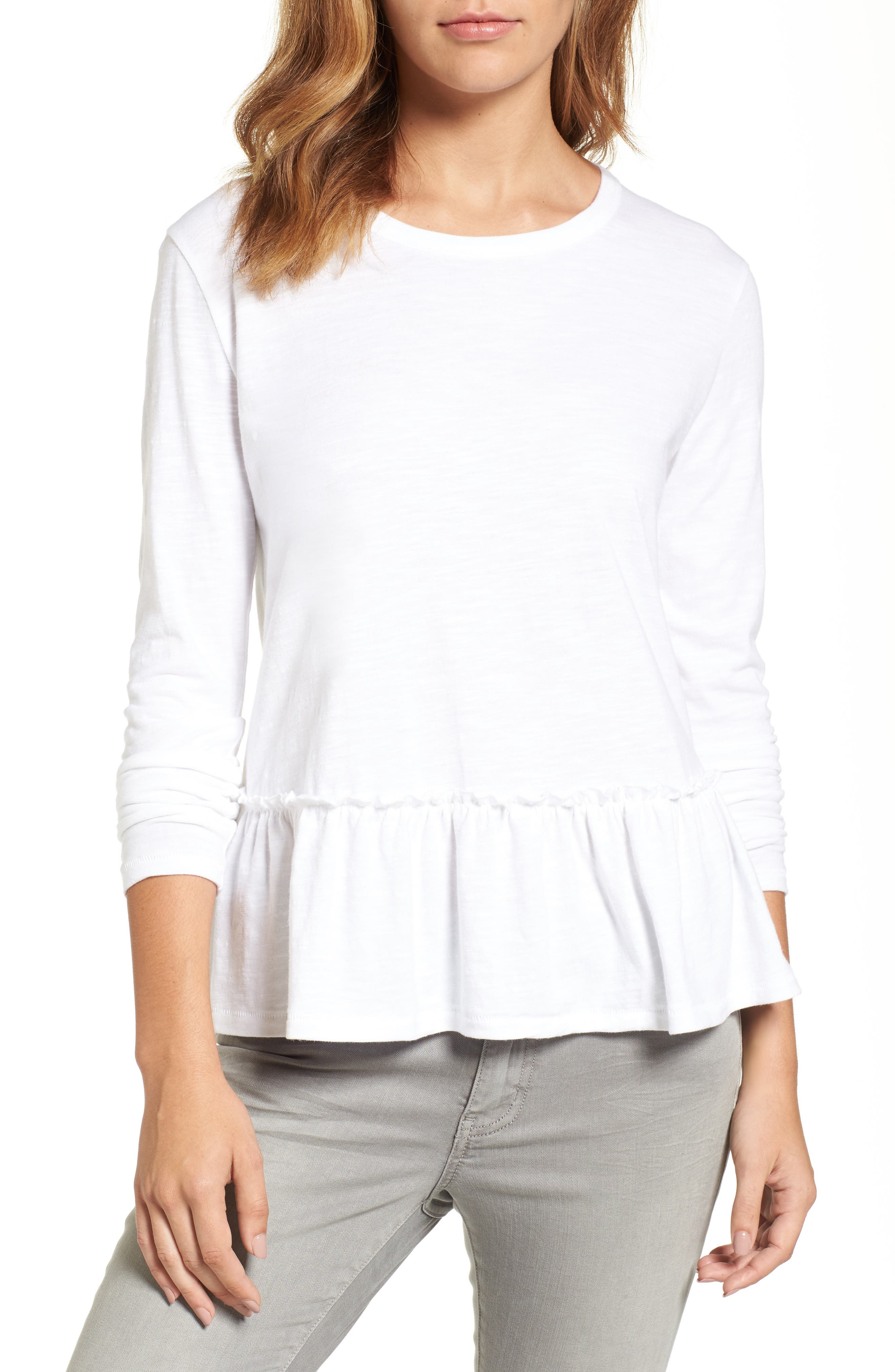 nordstrom caslon peplum tee