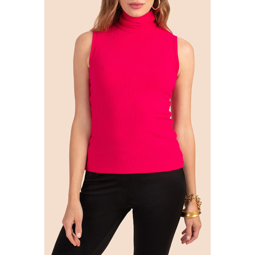 Trina Turk Onassis Ribbed Sweater Tank In Fuchsia
