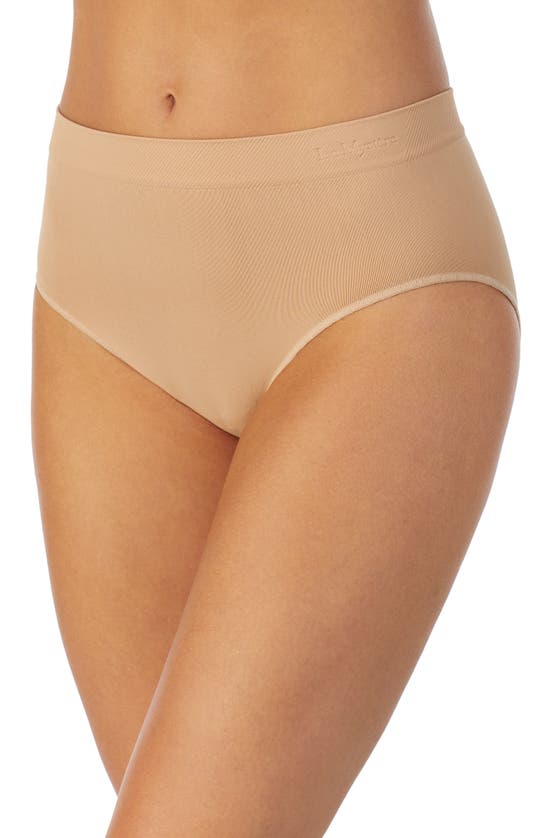 Shop Le Mystere Seamless Comfort Brief In Ivory/ Tan Print