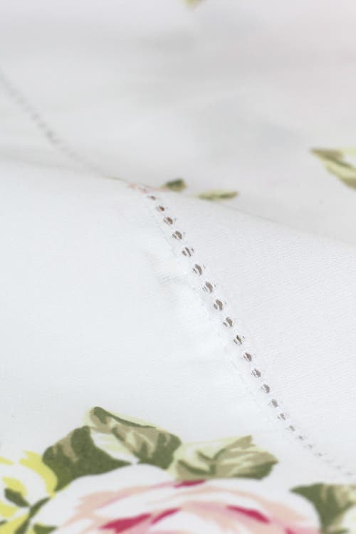 Shop Melange Home Rose Bouquet 400 Thread Count Cotton Sheet Set In White/pink