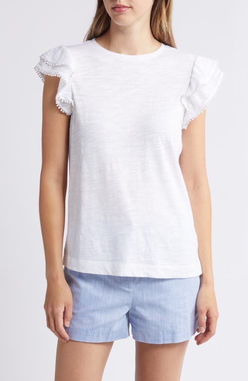 Caslonr Caslon(r) Ruffle Sleeve T-shirt In White