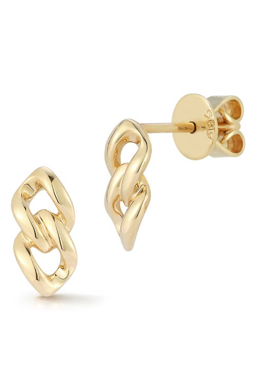 Dana Rebecca Designs Cuban Chain Drop Earrings in Yellow Gold