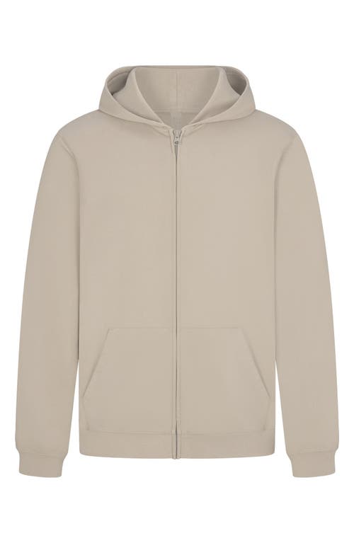 Shop Skims Jersey Lounge Zip Hoodie In Shale