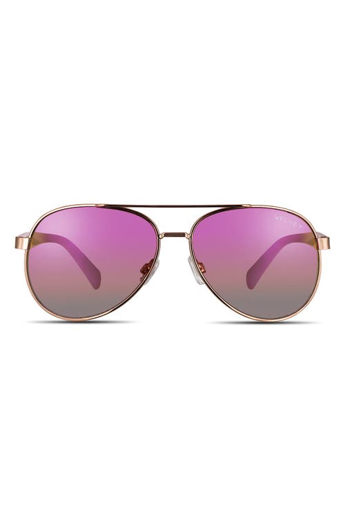 Bonnie 52mm Gradient Aviator Sunglasses in Rose Gold/pink