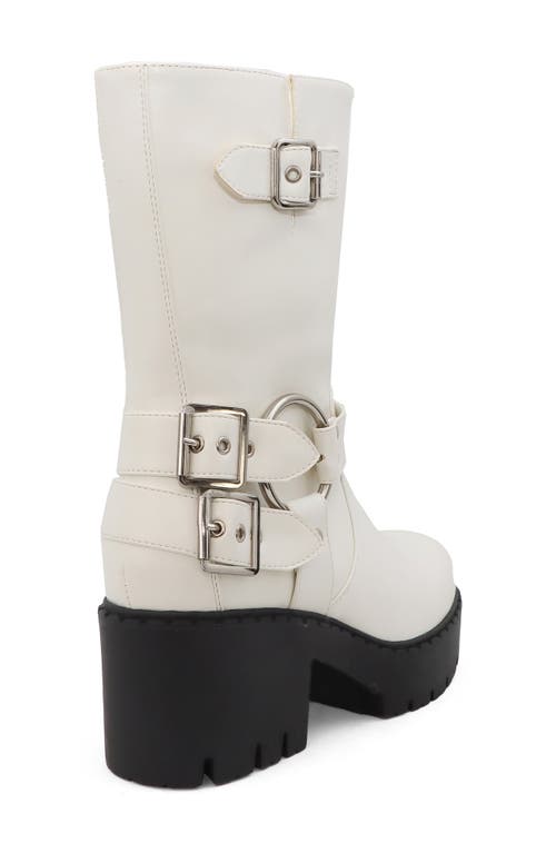 Yoki Blakely Buckle Boot In White