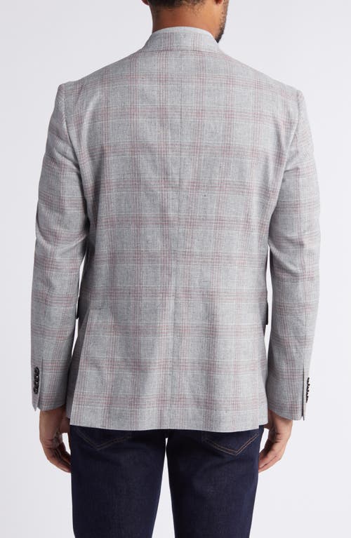 Shop Ted Baker London Karl Slim Fit Deco Plaid Stretch Cotton & Linen Blend Sport Coat In Light Grey