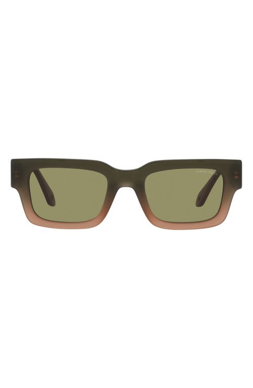 52mm Rectangular Sunglasses in Green