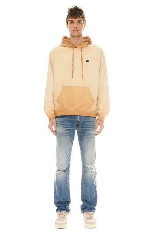 Cult Of Individuality Distressed Two-tone Hoodie In Vintage Rust
