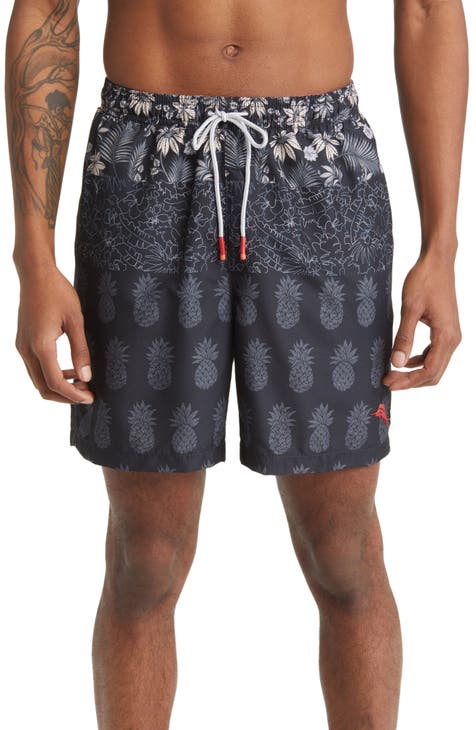 Men's Tommy Bahama Navy Denver Broncos Naples Layered Leaves Swim Trunks