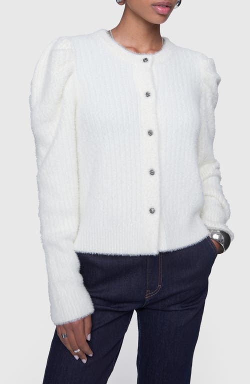 Rebecca Minkoff Janine Puff Sleeve Cardigan in Winter White 