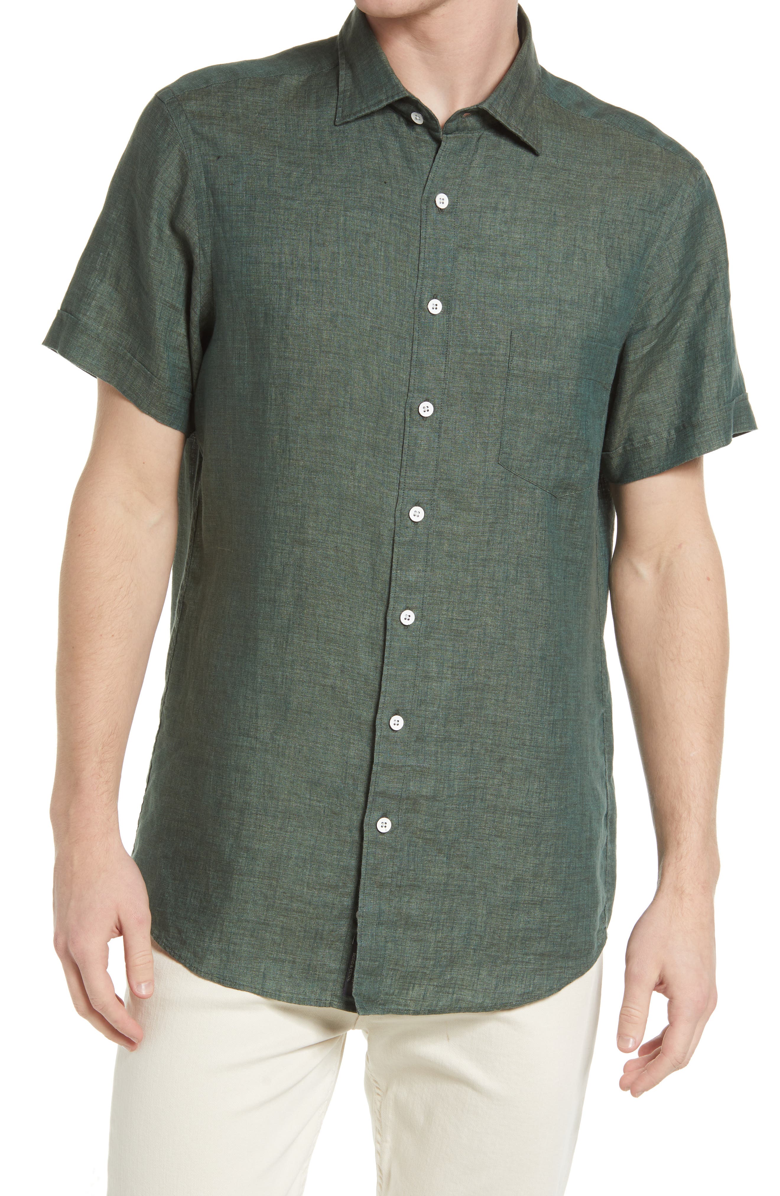 green button down men