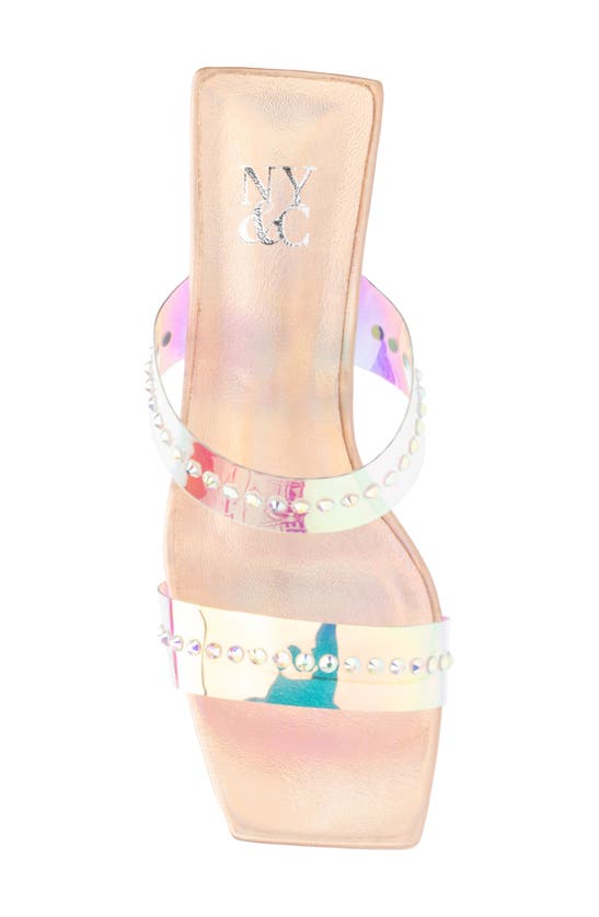 Shop New York And Company Zeta Embellished Heeled Sandal In Clear Multi