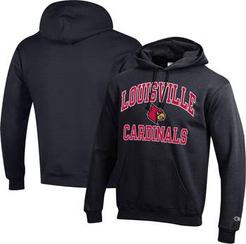 Men's Champion Red Louisville Cardinals Athletics Logo Pullover Hoodie Size: Small