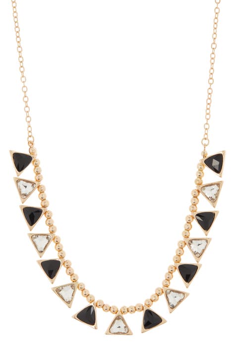 Crystal Triangle Frontal Necklace