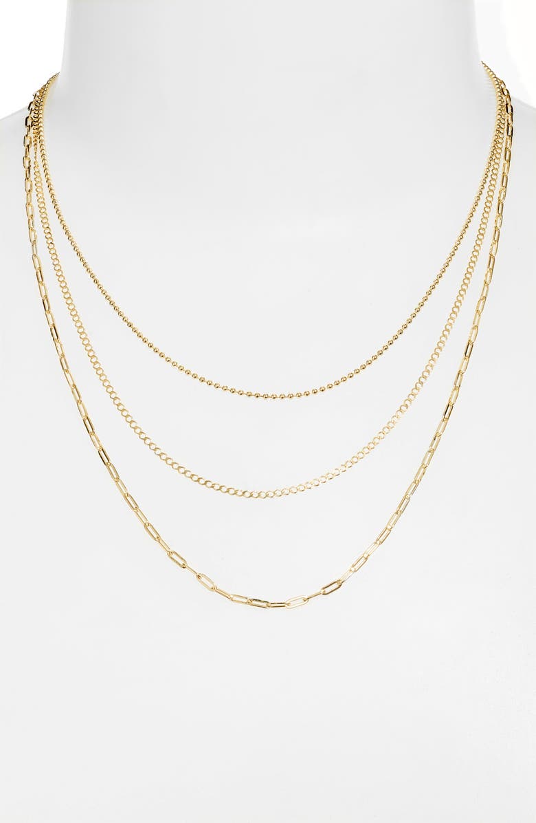 Three-Row Layered Chain Necklace