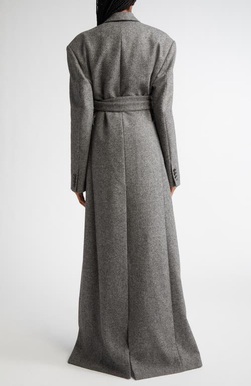 Monse Crisscross Lapel Virgin Wool Herringbone Tweed Coat In Charcoal