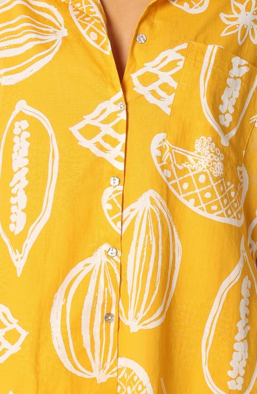 Petal And Pup Petal & Pup Bonnie Cotton & Linen Button-up Shirt & Shorts Set In Yellow