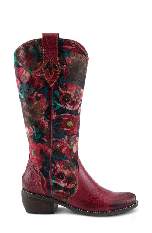 L'artiste By Spring Step Rodeoqueen Knee High Western Boot In Red Multi
