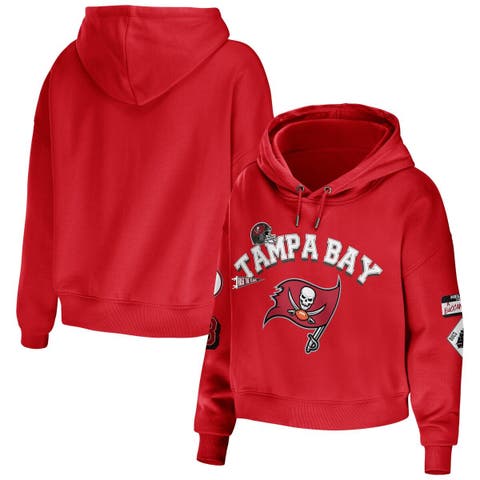 Women's Nike Red Tampa Bay Buccaneers Asymmetrical Raglan Full-Zip Hoodie Size: Medium