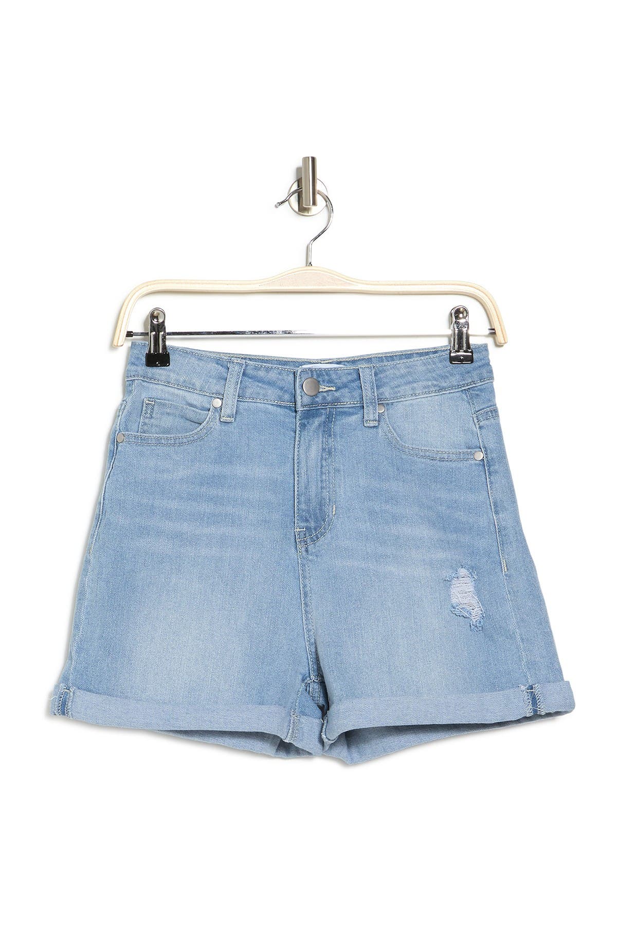 Abound Denim Rolled Hem Sustainable Denim Shorts In Blue Light Wash