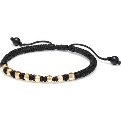 David Yurman Dy Fortune Woven Bracelet With Black Onyx In 18K Gold