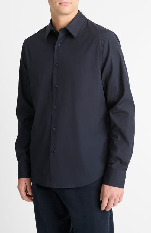 Vince Stretch Cotton Blend Button-up Shirt In Coastal