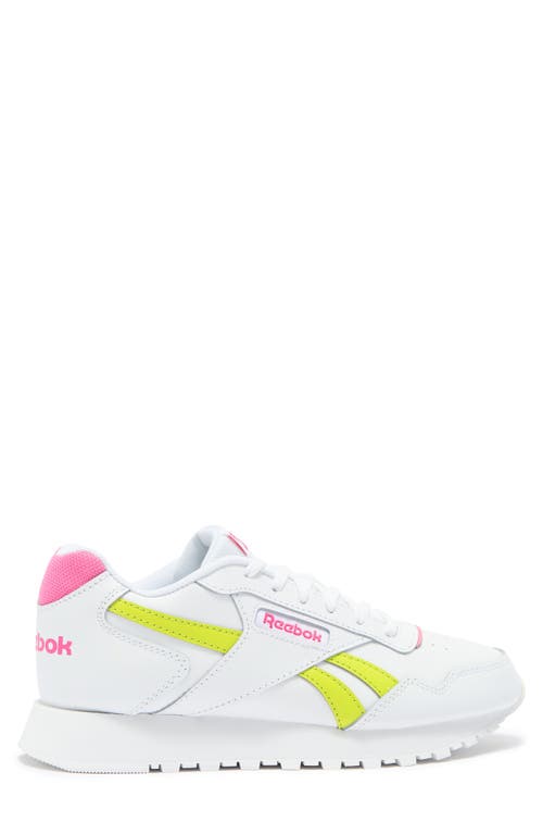 Shop Reebok Glide Sneaker In White/pink/acid Yellow