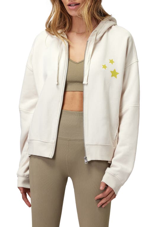 Spiritual Gangster Star Cotton Graphic Zip-Up Hoodie in White Sand at Nordstrom, Size Large