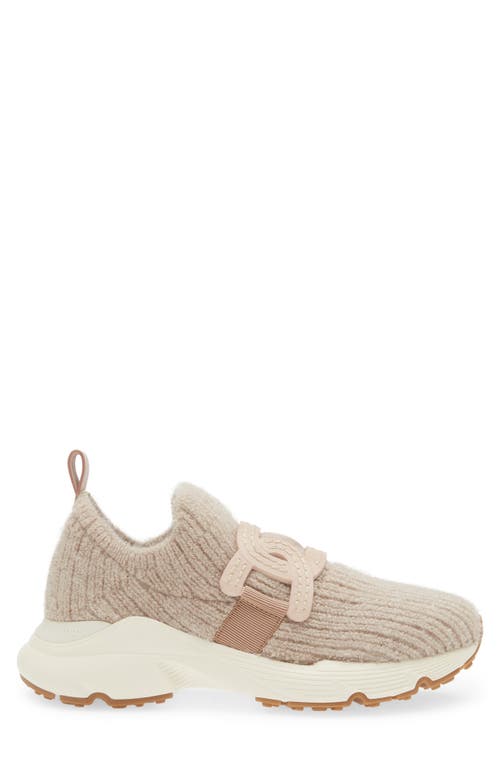 Shop Tod's Kate Knit Slip-on Sneaker In Mousse