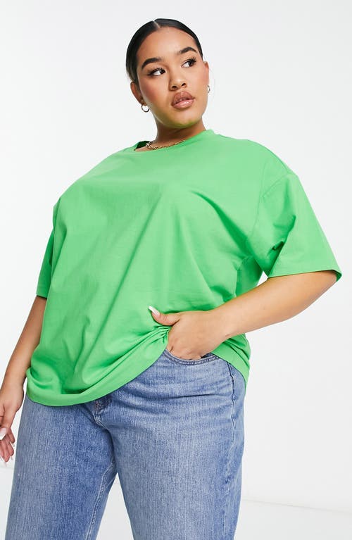 ASOS DESIGN Oversize Cotton T-Shirt in Medium Green