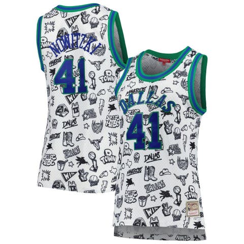 : Dirk Nowitzki Dallas Mavericks Hardwood Classics Kelly Green  Shirt (Large) : Sports & Outdoors