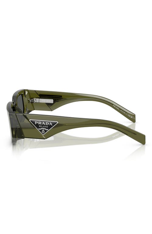 Prada 56mm Rectangular Sunglasses In Grey Green